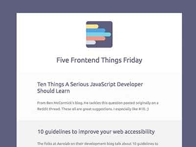 Five Frontend Things Friday frontend newsletter