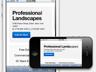 Professional Landscapes Website ios iphone mobile responsive web design