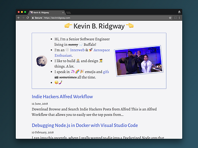 Updated kevinridgway.com kevinridgway portfolio website