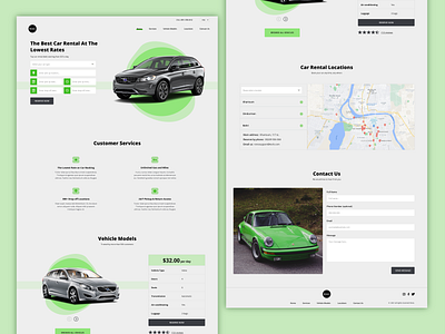 Car Rental Landing Page landing page minimal rental car renting a car web design webdesign