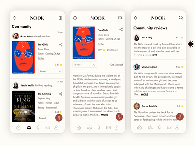 Nook App app app design books design rate review ui uiux