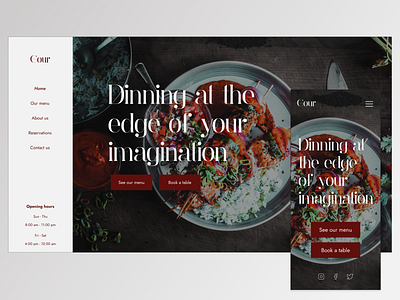 Restaurant Hero section design hero section responsive restaurant uiux web design website