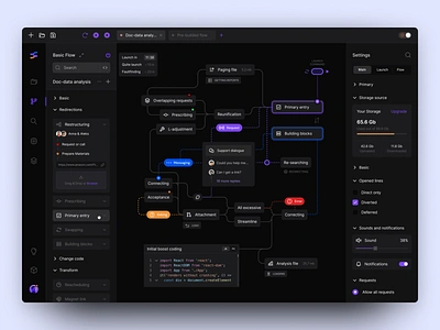 Flow Builder | Path Builder admin blocks builder cms crm dark dashboard flow builder icons lms panel path builder product design saas settings side bar system violet web web design