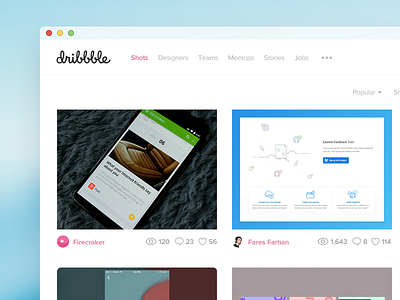 Dribbble Redesign design dribbble feed flat pc redesign simple timeline ui web white