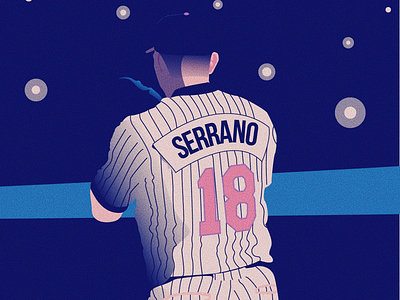 Baseball Serrano - Minimal Illustration