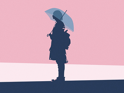 Rain Umbrella - Minimal Illustration