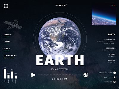 SpaceX Rocket Interface UI dashboard design inspiration futuristic minimalist planet earth space travel space ui spacex ui user experience ux web design