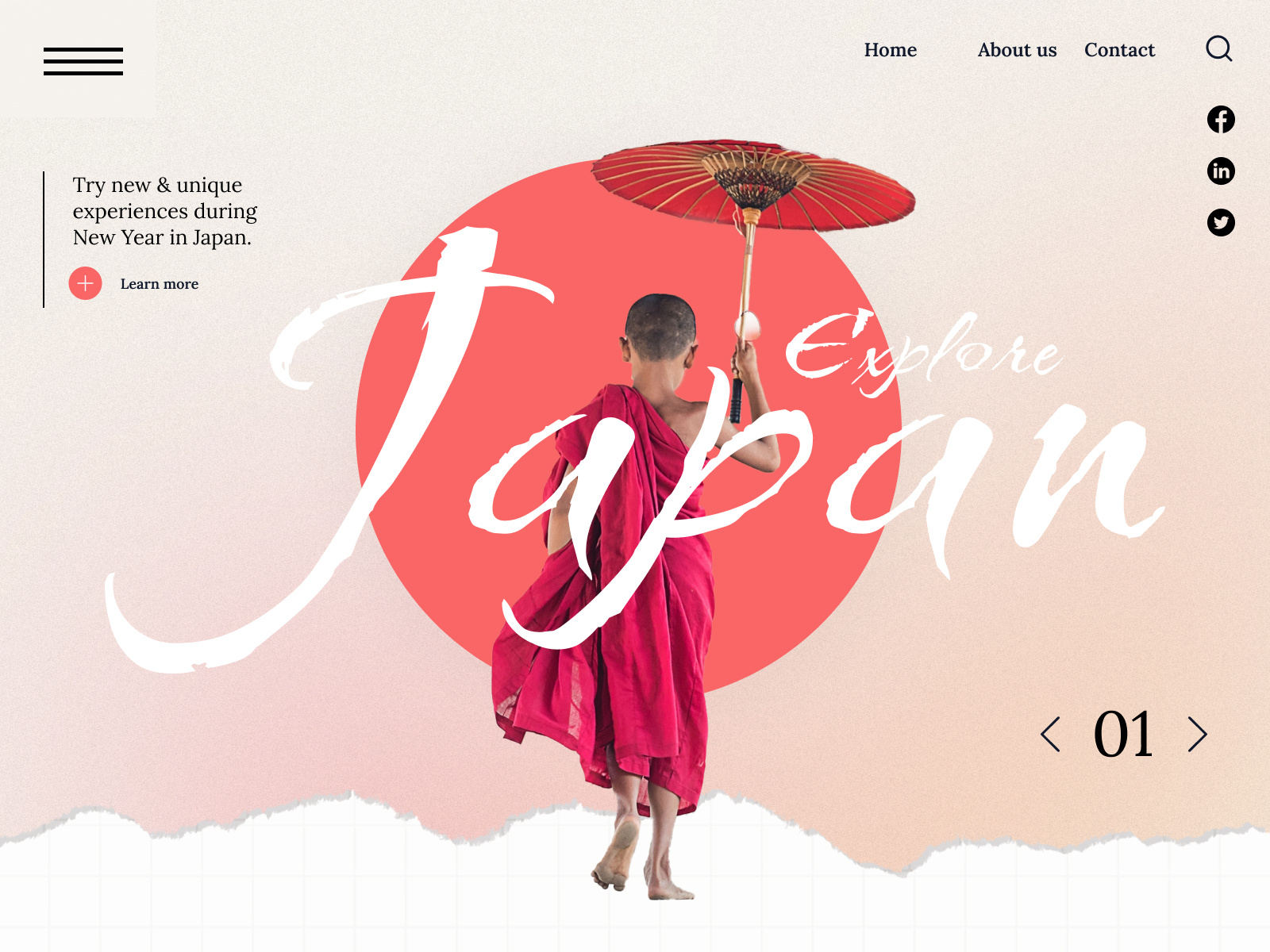 Japanese style site interface by Elias Serrano on Dribbble
