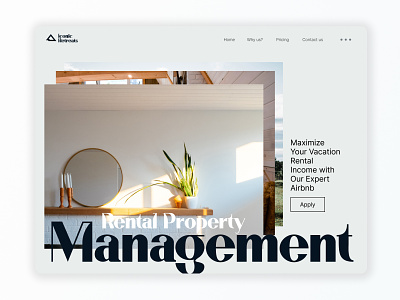 Rental property management UI website branding graphic design minimalism ui ux web design website design