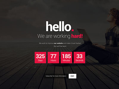 Free Comin Soon Html Template [PSD included]