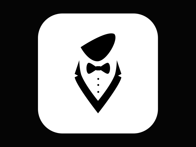 Daily005 - App Icon ui waiter gentleman white black icon app dailyui