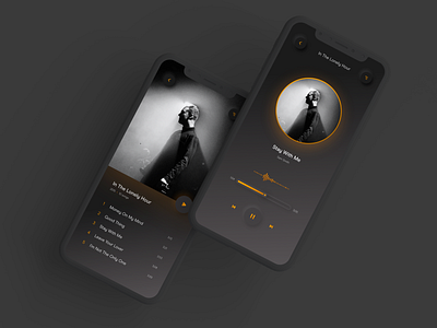 #DailyUI - 09 Music Player app black design icon musicplayer orange typography ui ux