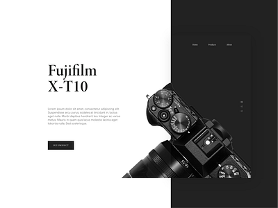 #DailyUI - 12 Single Product black camera design minimal page product single product typography ui ux web white