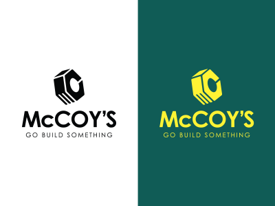 McCoy's Building Supply bolt brand branding building hardware identity logo mark mc mccoys supply