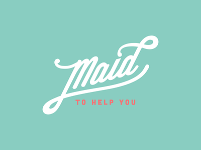 maid to help you branding custom help lettering logo maid script type typography