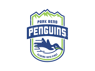 Park Bend Penguins illustration league logo penguin sliding sports