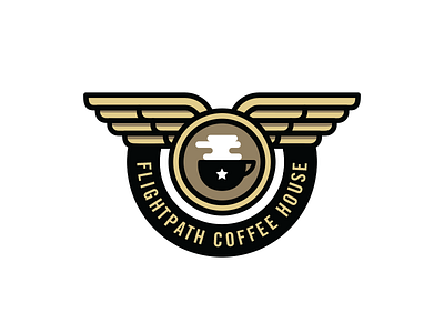 flightpath 2 badge coffee flight logo mark mug pilot