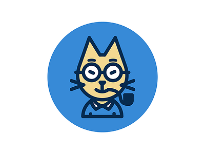 self portrait dos avatar cat illustration logo mark pipe profile