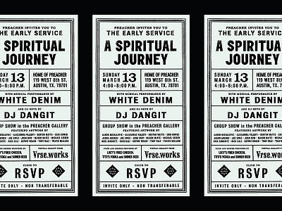Preacher SXSW 16 Invite flyer invitation invite party texture type vintage