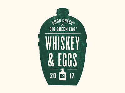 Whiskey & Eggs barbecue bbq bottle branding cooker egg food green knob creek logo whiskey