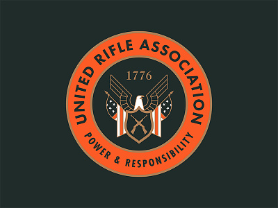 United Rifle Association america badge eagle gun logo rifle seal shield