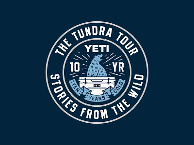The Tundra Tour anniversary badge bear cold cooler logo yeti