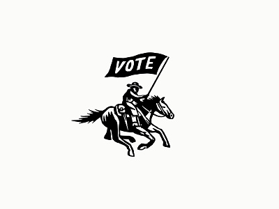 Vote cowboy horse illustration vote western