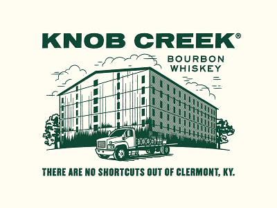 Knob Creek Warehouse barrel bourbon branding illustration knob creek truck warehouse whiskey