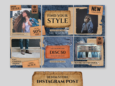 Denim Store Instagram and Social Media Post denim denim clothing denim clothing instagram post4 denim promotion denim store instagram psot jeans story post