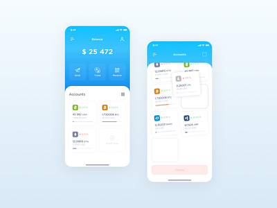 TBB Crypto Wallet | Main screen, Accounts and PopUps app blue clean ui crypto cryptocurrency dashboard design interface light ui ux