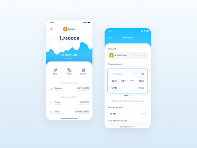 TBB Crypto Wallet | Coin Details and Add Funds app bitcoin blue clean ui crypto cryptocurrency currency design interface light mobile ui ux wallet