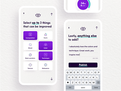 Artik - The Community App for Artists app art art critique artist categories community consumer app feedback form mobile mobile app product design selection