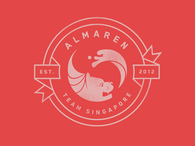 Almaren Logo 2012 almaren badge circle crest flat lion lockup logo merlion shots singapore