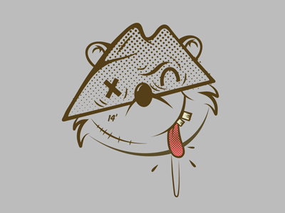 Secret Squirrel N-1 cartoon color cute dead drool face gross halftone illustration secret squirrel tongue zombie