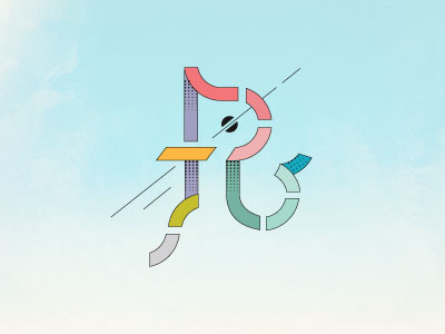 Letter R color exploration geometry shapes typography