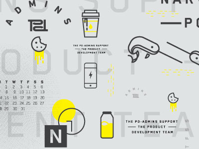 Banner Left side in [Yellow] calendar clock cookie milk narwhal type