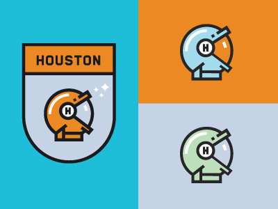 Houston Color Exploration color h helmet patch nasa space stars typography