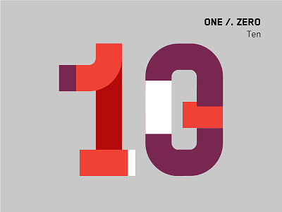 Ten Minutes for Ten gray minimal number one purple red ten type zero