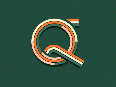 "The Q is talking to me" — Denis leary colors display fun letterform lines old school q retro type