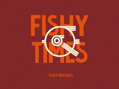 Fishy Times abstract brown fish fishy geometric lines minimal orange red retro shapes times