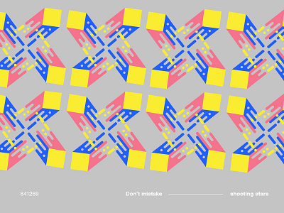 Shooting star / 841269 cobalt colorful geometry motif pattern pink shapes shooting square type yellow