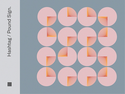 Pound Sign circles fun getault gray hashtag illustion layout minimalistic pink pound shapes type