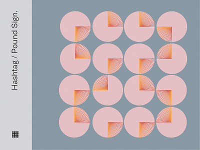 Pound Sign circles fun getault gray hashtag illustion layout minimalistic pink pound shapes type