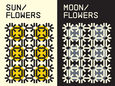 Sun/Moon flowers abstract color color fun experiment flowers geometry lines minimalism moonflower motif pattern petals retro shapes sunflower swiss texture
