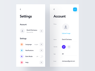 Settings & My Account App Ui graphic design ui