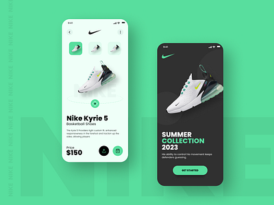 Nike Shoes App Design branding graphic design ui