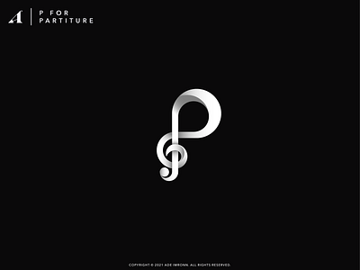 P FOR PARTITURE branding icon illustration letter lettering logo logomark music p partiture