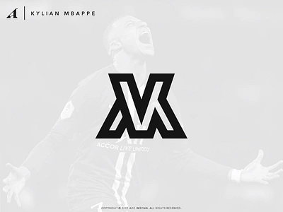 KYLIAN MBAPPE LOGO branding design football france icon identity km letter lettering logo logomark logotype mbappe mk monogram paris psg typography