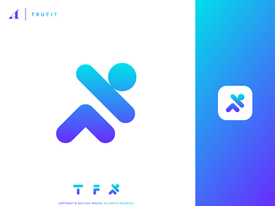 TRUFIT app branding design fit fitness ft icon identity illustration lettering logo logomark mark monogram movement tf typography ui ux