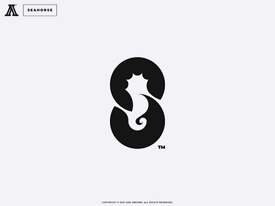 SEAHORSE design horse icon illustration letter lettering logo logomark mark monogram negative space ocean s sea typography